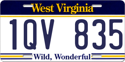 WV license plate 1QV835