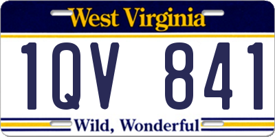 WV license plate 1QV841