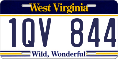 WV license plate 1QV844