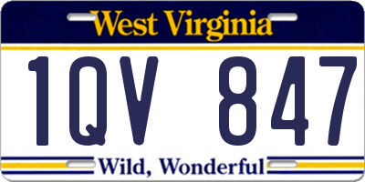 WV license plate 1QV847