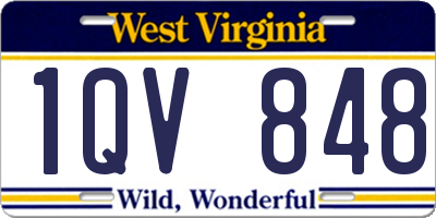 WV license plate 1QV848