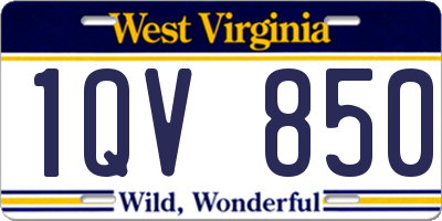 WV license plate 1QV850