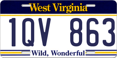 WV license plate 1QV863