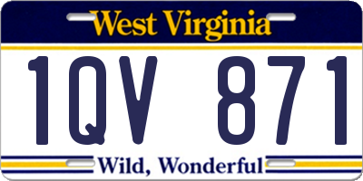 WV license plate 1QV871