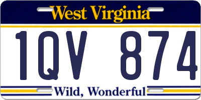 WV license plate 1QV874