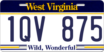 WV license plate 1QV875
