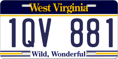 WV license plate 1QV881