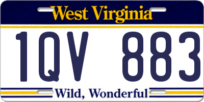 WV license plate 1QV883