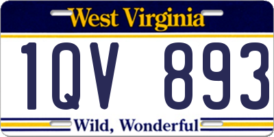 WV license plate 1QV893
