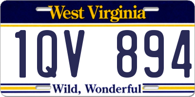 WV license plate 1QV894