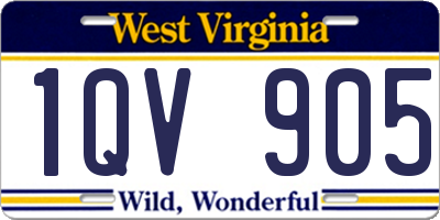 WV license plate 1QV905