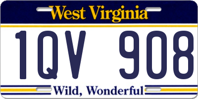 WV license plate 1QV908