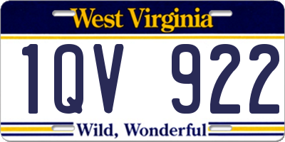 WV license plate 1QV922