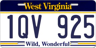 WV license plate 1QV925