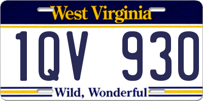 WV license plate 1QV930