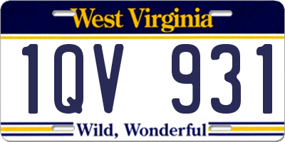 WV license plate 1QV931