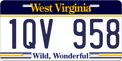 WV license plate 1QV958
