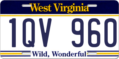 WV license plate 1QV960
