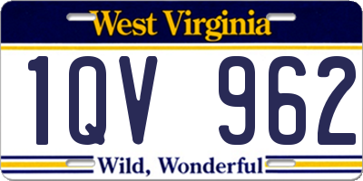 WV license plate 1QV962