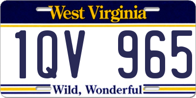 WV license plate 1QV965