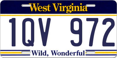 WV license plate 1QV972