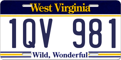 WV license plate 1QV981