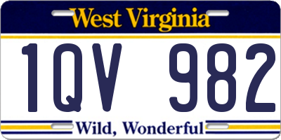 WV license plate 1QV982