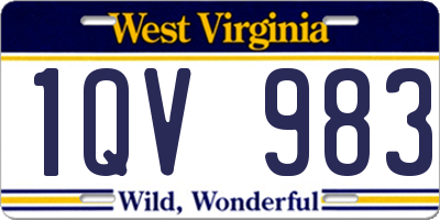 WV license plate 1QV983
