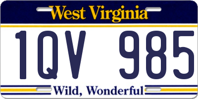 WV license plate 1QV985