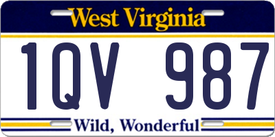 WV license plate 1QV987