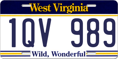 WV license plate 1QV989