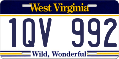 WV license plate 1QV992