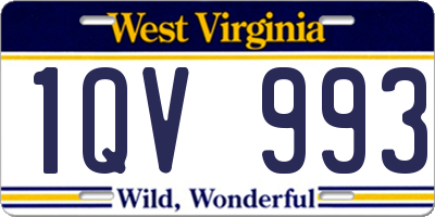 WV license plate 1QV993