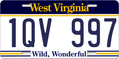 WV license plate 1QV997