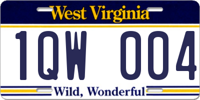 WV license plate 1QW004