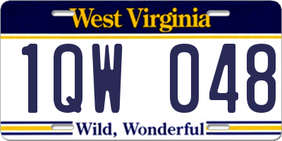WV license plate 1QW048