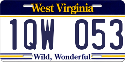 WV license plate 1QW053
