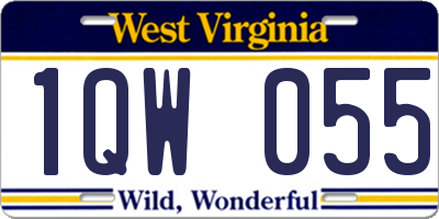 WV license plate 1QW055