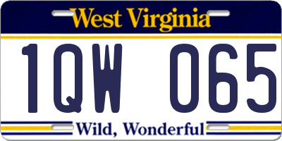 WV license plate 1QW065