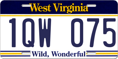 WV license plate 1QW075