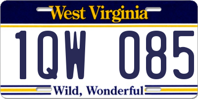 WV license plate 1QW085
