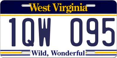 WV license plate 1QW095