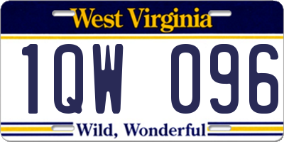 WV license plate 1QW096