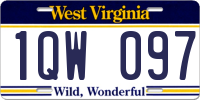 WV license plate 1QW097