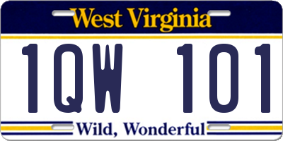 WV license plate 1QW101