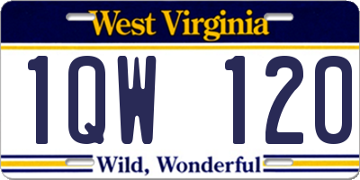 WV license plate 1QW120
