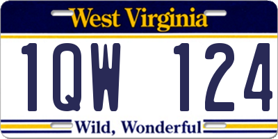 WV license plate 1QW124