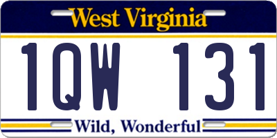 WV license plate 1QW131