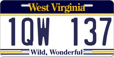 WV license plate 1QW137