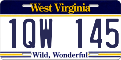 WV license plate 1QW145